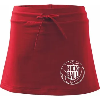 Dámská sukně Kickball - míč - Sportovní sukně - two in one - XS ( Červená )