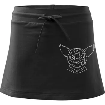 Dámská sukně Čivava - Geometrie - složitá - Sportovní sukně - two in one - S ( Černá )