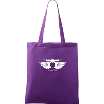 Nákupní taška Dron pilot - Taška bavlněná - 42 x 38 cm ( Fialová )