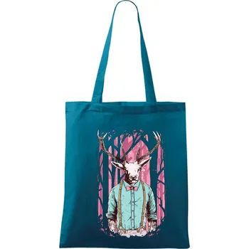 Deer - Taška bavlněná - 42 x 38 cm ( Petrolejová )