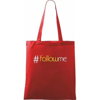 Nákupní taška Hashtag follow me - Taška bavlněná - 42 x 38 cm ( Červená )