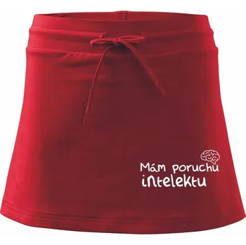 Dámská sukně Mám poruchu intelektu - Sportovní sukně - two in one - XL ( Červená )