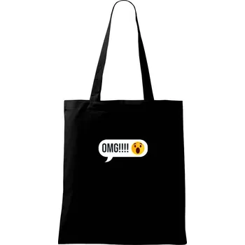 Nákupní taška Emoji - OMG - Taška bavlněná - 42 x 38 cm ( Černá )