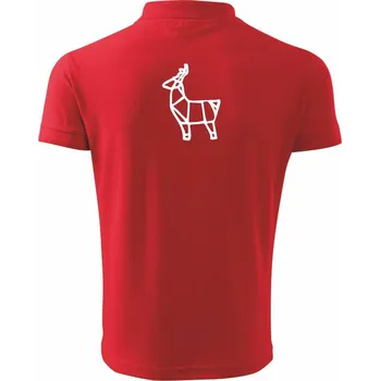 Pánská košile Geometrire - paroháč - Polokošile pánská Pique Polo 203 - 2XL ( Červená )
