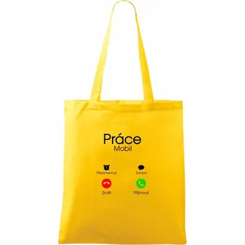 Práce volá - Taška bavlněná - 42 x 38 cm ( Žlutá )