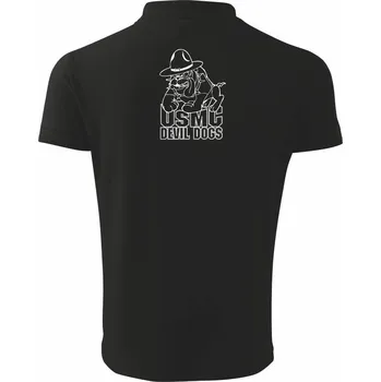 Pánská košile US Marine Devil Dog - Polokošile pánská Pique Polo 203 - XL ( Černá )