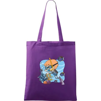 Potápka kluk - Taška bavlněná - 42 x 38 cm ( Fialová )