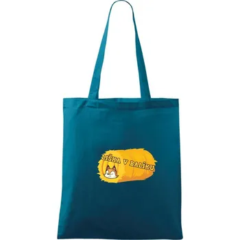 Liška v balíku - Taška bavlněná - 42 x 38 cm ( Petrolejová )