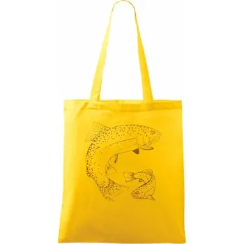 Nákupní taška Pstruh duhový kulatý - Taška bavlněná - 42 x 38 cm ( Žlutá )