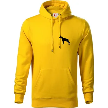 Pánská mikina Dobrman ikona prso - Mikina pánská Cape s kapucí - L ( Žlutá )