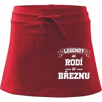 Dámská sukně Legendy se rodí v březnu - Sportovní sukně - two in one - S ( Červená )