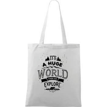 Its a huge world - Taška bavlněná - 42 x 38 cm ( Bílá )