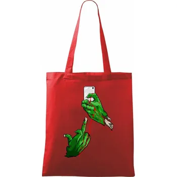 Nákupní taška Selfie - Taška bavlněná - 42 x 38 cm ( Červená )