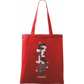 Nákupní taška Kyokushin maskáčový nápis - Taška bavlněná - 42 x 38 cm ( Červená )