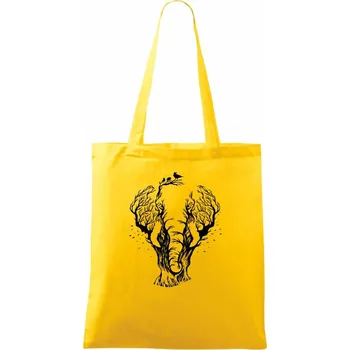 Slon ilustrace - Taška bavlněná - 42 x 38 cm ( Žlutá )