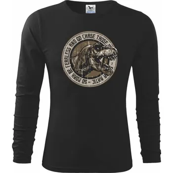 Chlapecké tričko Trex roar - Triko dětské Long Sleeve - 122 cm/6 let ( Černá )