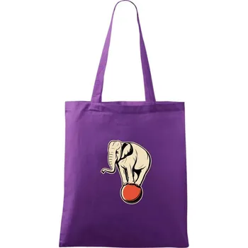 Slon na míči - Taška bavlněná - 42 x 38 cm ( Fialová )