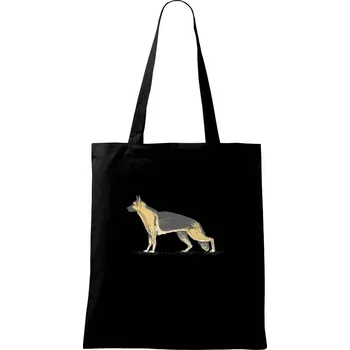 Nákupní taška Vintage German shepherd - Taška bavlněná - 42 x 38 cm ( Černá )