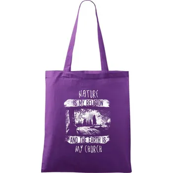 Nature is my Religion - Taška bavlněná - 42 x 38 cm ( Fialová )