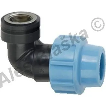 Vodovodní potrubí DONSEN | PE (PP-S) spojka plastová koleno 90° s vnitřním mosazným závitem na polyetylénové trubky (polyš)(svěrné plastové) - 32x1" PE4717