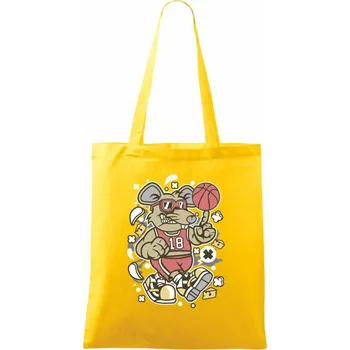 Myš basketbal - Taška bavlněná - 42 x 38 cm ( Žlutá )