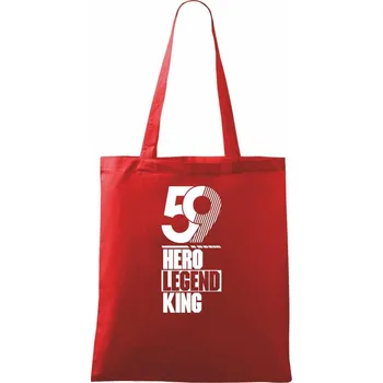Nákupní taška Hero, Legend, King x Queen 1959 - Taška bavlněná - 42 x 38 cm ( Červená )