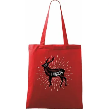 Nákupní taška Deer raindeer - Taška bavlněná - 42 x 38 cm ( Červená )