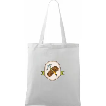 Horolezecké lano a cepín - Taška bavlněná - 42 x 38 cm ( Bílá )