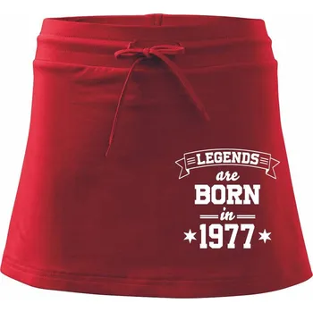 Dámská sukně Legends are born in 1977 - Sportovní sukně - two in one - XS ( Červená )