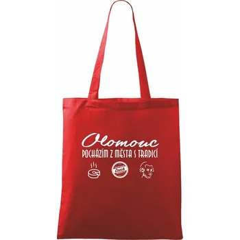 Nákupní taška Olomouc město s tradicí - Taška bavlněná - 42 x 38 cm ( Červená )