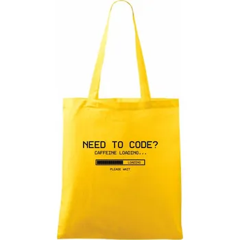 Nákupní taška Need to code - Taška bavlněná - 42 x 38 cm ( Žlutá )