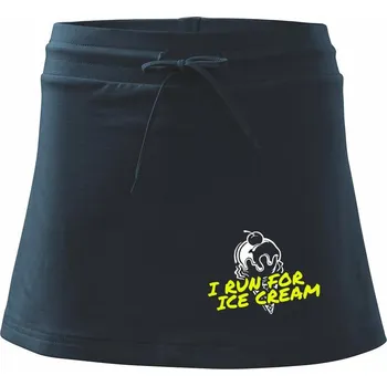 Dámská sukně I Run for Ice Cream - Sportovní sukně - two in one - XL ( Námořní modrá (velmi tmavá - téměř černá) )