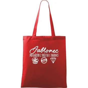 Nákupní taška Jablonec město s tradicí - Taška bavlněná - 42 x 38 cm ( Červená )