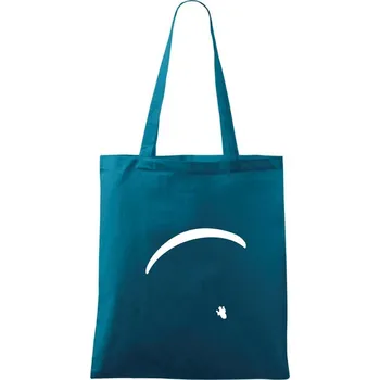 Obrys padáku velký - Taška bavlněná - 42 x 38 cm ( Petrolejová )