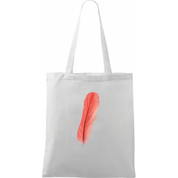 Barevné pírko - Taška bavlněná - 42 x 38 cm ( Bílá )