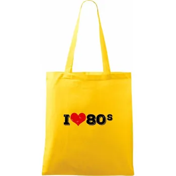 I love 80s - Taška bavlněná - 42 x 38 cm ( Žlutá )