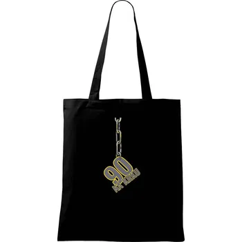 90 let na krku řetěz - Taška bavlněná - 42 x 38 cm ( Černá )