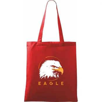 Nákupní taška Eagle hlava - Taška bavlněná - 42 x 38 cm ( Červená )