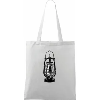 Stará petrolejová lampa - Taška bavlněná - 42 x 38 cm ( Bílá )