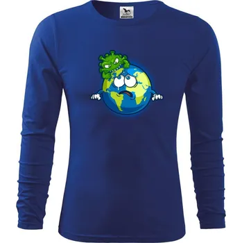 Chlapecké tričko Corona Save The Earth - Triko dětské Long Sleeve - 122 cm/6 let ( Královská modrá )