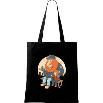 Nákupní taška Kahau nosatý - Taška bavlněná - 42 x 38 cm ( Černá )