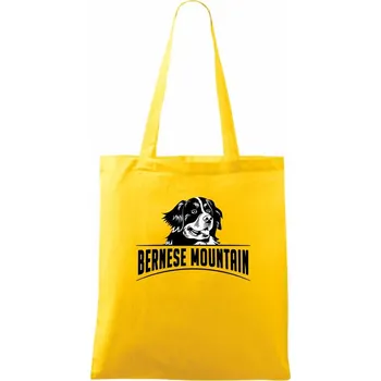 Bernese mountain - hlava a nápis - Taška bavlněná - 42 x 38 cm ( Žlutá )