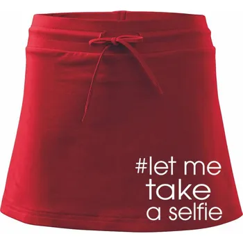 Dámská sukně Hashtag let me take a selfie - Sportovní sukně - two in one - XS ( Červená )
