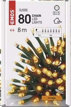 Vánoční osvětlení EMOS D4AV02 řetěz 80 LED teplá bílá