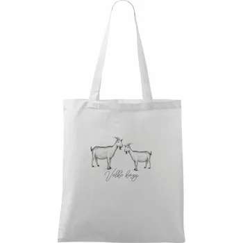 Nákupní taška Velké kozy - Taška bavlněná - 42 x 38 cm ( Bílá )