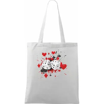 Nákupní taška Poker kostky splash - Taška bavlněná - 42 x 38 cm ( Bílá )