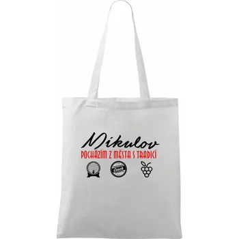 Mikulov město s tradicí - Taška bavlněná - 42 x 38 cm ( Bílá )