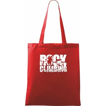 Nákupní taška Rock climbing - Taška bavlněná - 42 x 38 cm ( Červená )