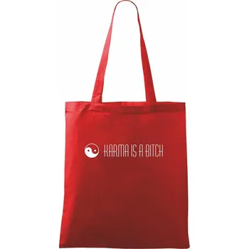 Nákupní taška Karma nápis dlouhý - Taška bavlněná - 42 x 38 cm ( Červená )