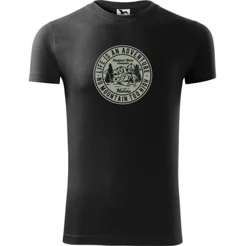 Life Is An Adventure - Viper FIT - Pánské zůžené tričko - XL ( Černá )